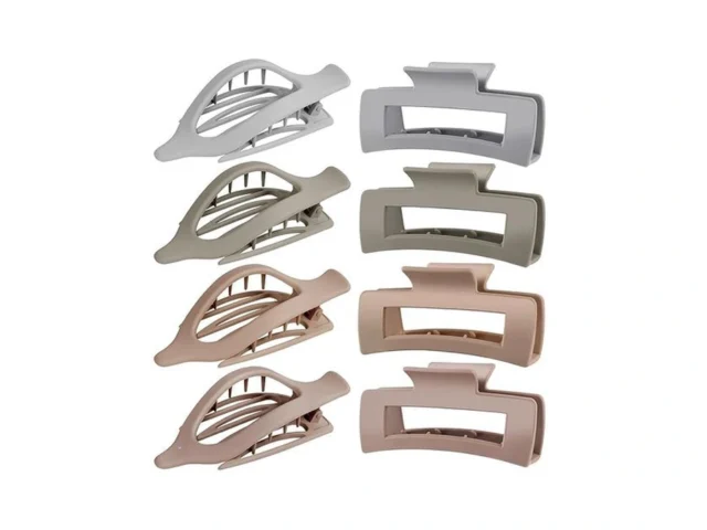 Girloliiar Flat Hair Claw Clips 8 Pack 4 Inch… Code