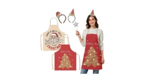 Imerago 4 Pcs Christmas Apron And Headband Set… Code