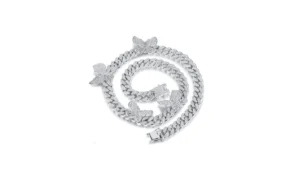 Ybmycm Butterfly Cuban Necklace Crystal Collars… Coupon