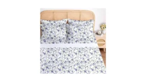 Bysure Queen Sheet Set 6 Pieces Blue Ipomoea Floral… Code