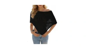 Fisoew Womens Crochet Cover Up Summer Sheer Ponchos… Code