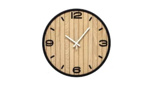 Axaorira 8 Inch Wooden Round Wall Clock Non-ticking… Code