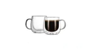 Cnglass 12oz Double Walled Glass Coffee Mugs 2-pack… Code