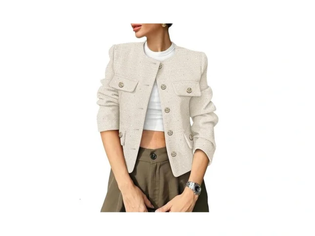 Coccko Women S Tweed Blazers Trendy Fall Casual… Code
