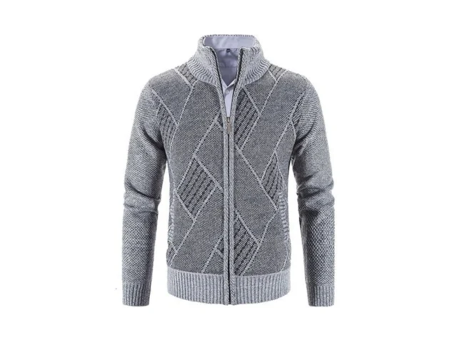 Vtuaol Men S Casual Slim Full Zip Thick Knitted… Code
