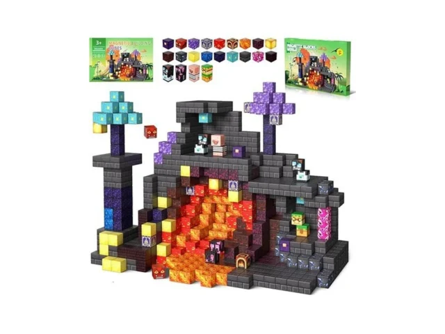 Magnetic Blocks 160pcs Mine Magnet World Building… Code
