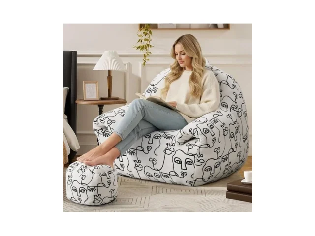 Peace Nest Bean Bag Chair With Memory Foam Filled… Code