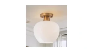 Zicbol Gold Glass Semi Flush Mount Ceiling Light… Code