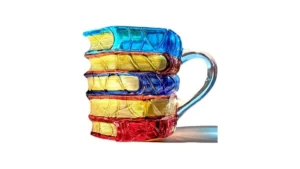 Aklope Handmade Glass Book Coffee Mug 7oz Stackable… Code