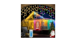 Solar Powered Icicle Lights Outdoor Christmas -… Code