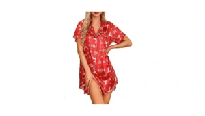 Senert Silk Night Shirts For Womens Button Down… Code