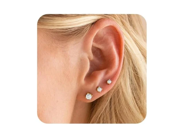 Kelaien 3 Pairs Gold Stud Earrings For Women Trendy… Code