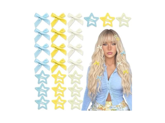 Yaeism 24pcs Hair Clips Set Mini Bow Clips 3 Colors… Code