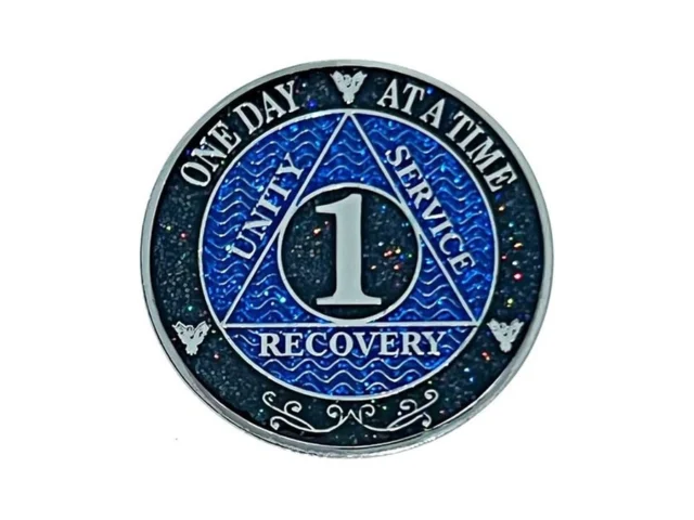 Aa 1 Year Medallion Silver Color Plated Black… Coupon