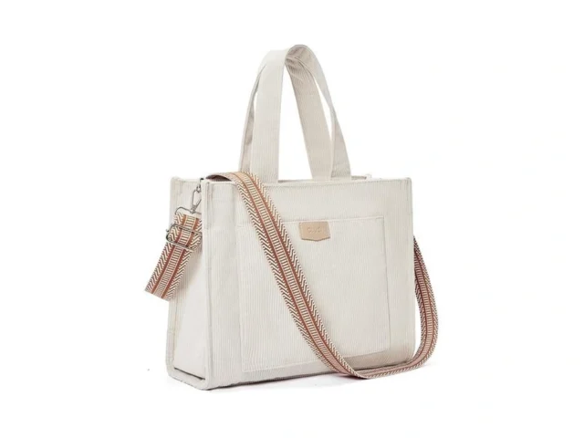 Cluci Corduroy Tote Bag For Women Casual Zipper… Code