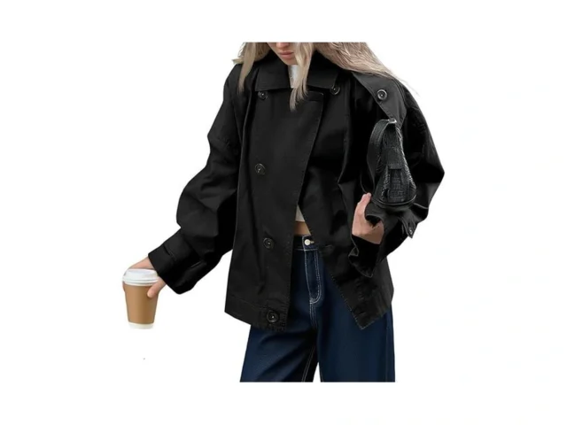 Tankaneo Womens Oversized Trench Coat Single… Code