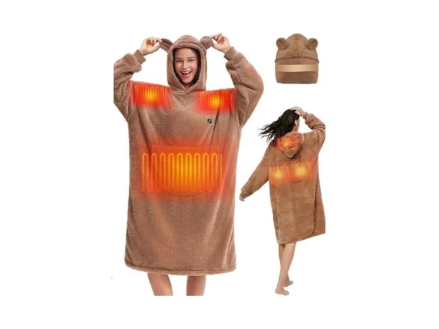 Semanjll Wearable Heated Blanket Oversized Fleece… Code