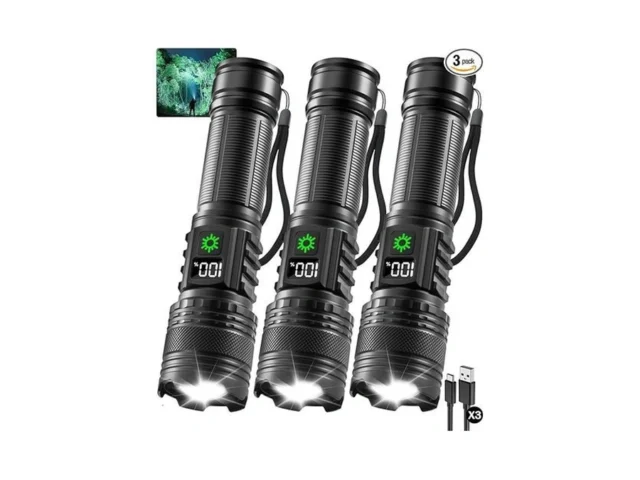 3pack Rechargeable Flashlights High Lumens 9900fl… Code