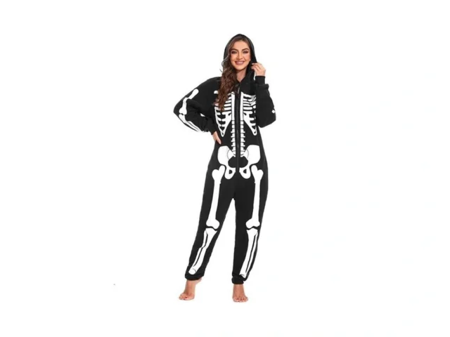Opemon Women Halloween Skeleton Costume Onesie… Code