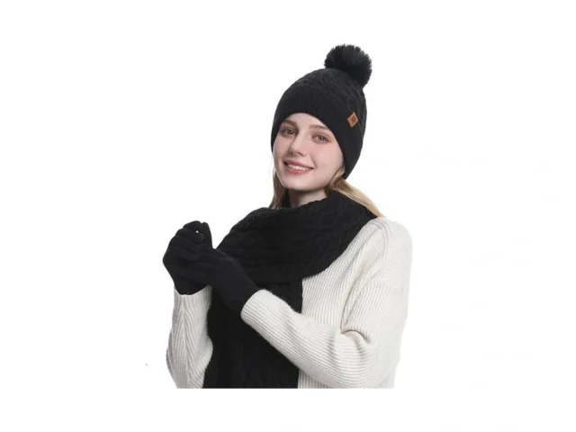 2thestars Womens Winter Beanie Hat Gloves Scarf Set… Code