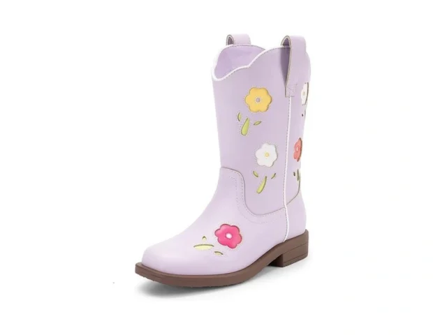 Dream Pairs Girls Cowgirl Boots Kids Mid Calf… Code
