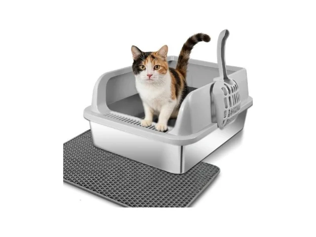 Stainless Steel Cat Litter Box With Lid High Wall… Code