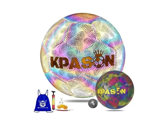 Kpason Soccer Ball Size 4 Holographic Glowing… Code
