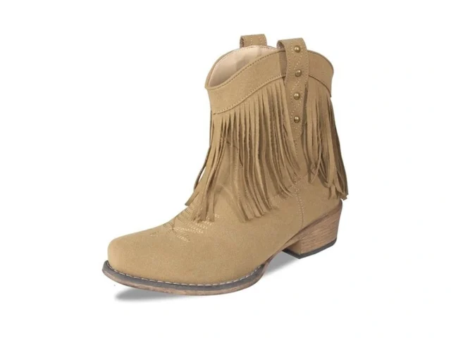 Hpsom Cowboy Boots For Women Boho Suede Ankle… Code