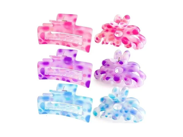Hair Clips For Women 6pcs Big Flower Claw Clips For… Code