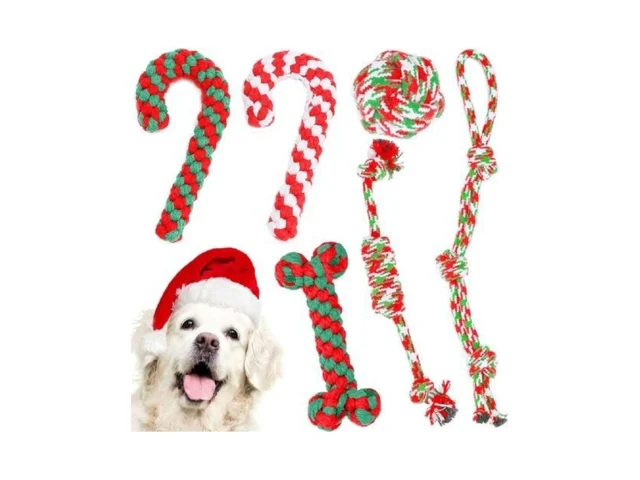 Christmas Dog Rope Toys 6 Pack – Pet Chew Toys Set… Code