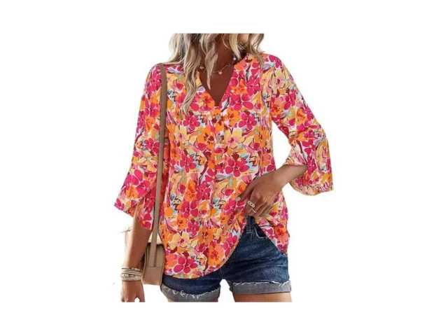 Lookboho Boho Tops 3 4 Length Ruffle Sleeve Blouses… Code