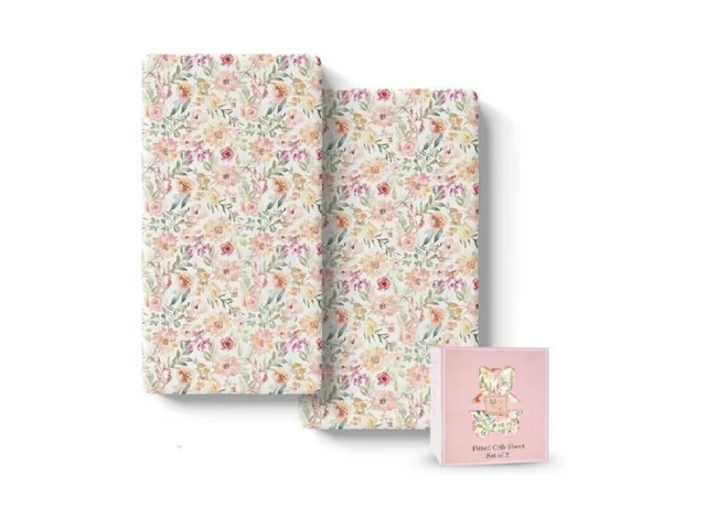 Baby Girls Crib Sheets 2 Pack Floral Ultra-soft… Code