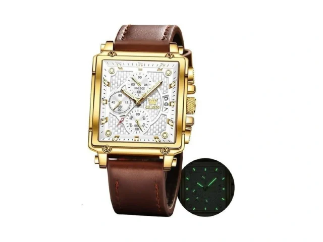 Olevs Watches For Men Quartz Leather Fashion Dress… Coupon