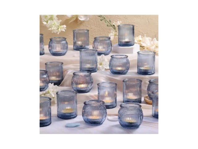 Nitime 24pcs Assorted Blue Votive Candle Holders… Code