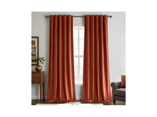Woaboy Rust Back Tab Rod Pocket Velvet Curtains 96… Coupon