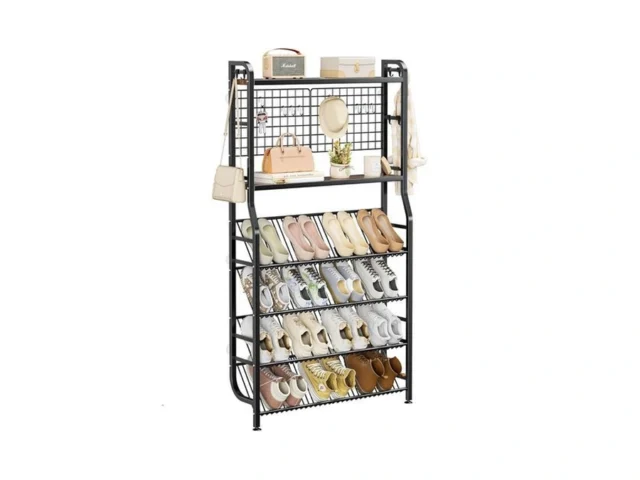 Pokipo Shoe Rack Wall Mount 4-tier Narrow Shoe… Code