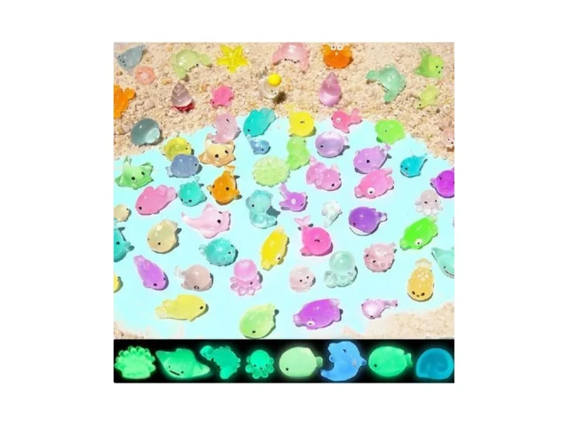 Loikmiup 100pcs Luminous Mini Resin Animals Tiny… Code