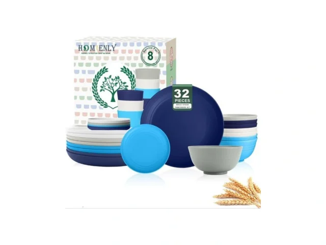 Homienly 32 Pcs Plates And Bowls Sets Unbreakable… Code