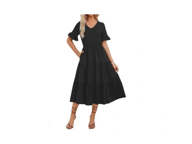 Zeagoo Women S Summer Casual Dress Short Sleeve V… Code