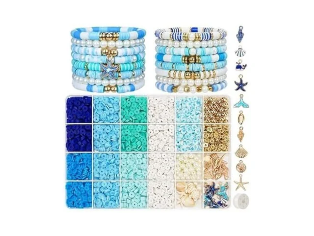 Gionlion Clay Beads For Bracelets Blue Winter Clay… Code