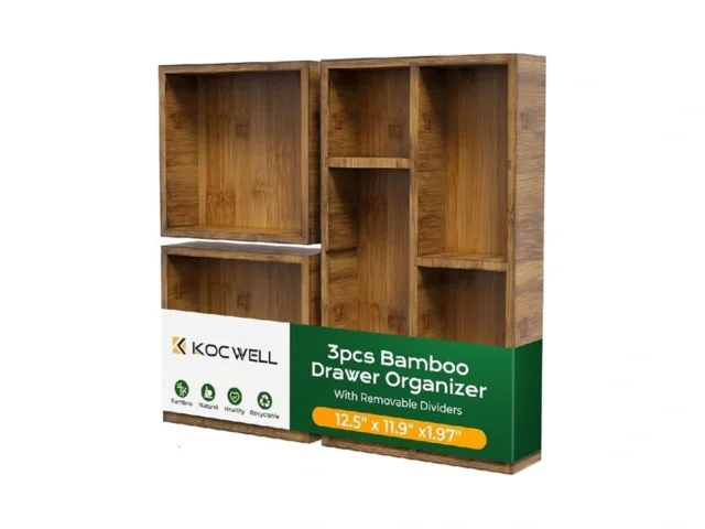 Kocwell Bamboo Desk Drawer Organizer With Removable… Code