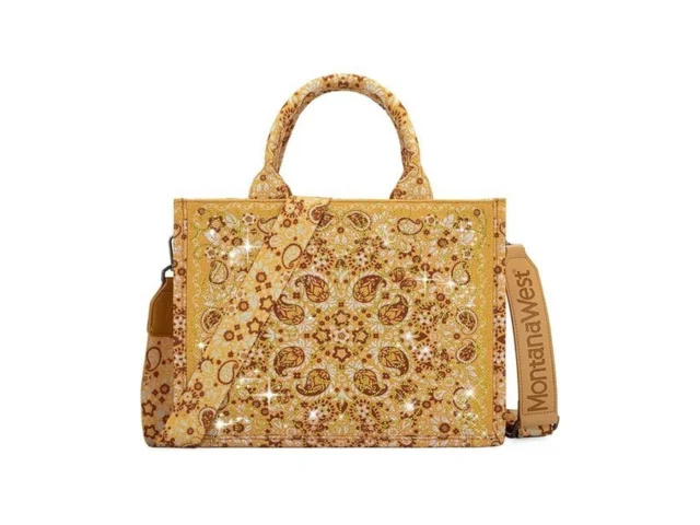 Montana West Sparkly Tote Bag Western Paisley Top… Code