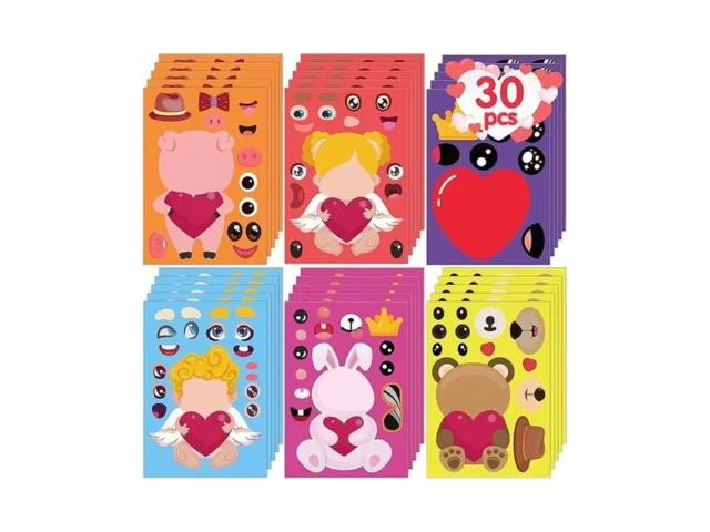 Joy Bang Valentines Stickers For Kids 30 Sheets… Code