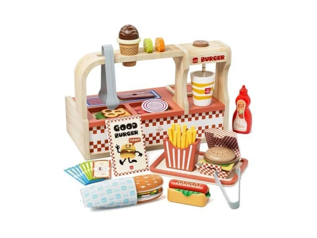 Lehoo Castle Wooden Play Food Sets Play Hamburger… Code