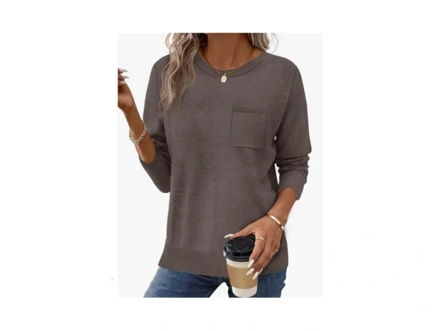 Ofeefan Fall Sweaters For Women Chocolate Brown… Code