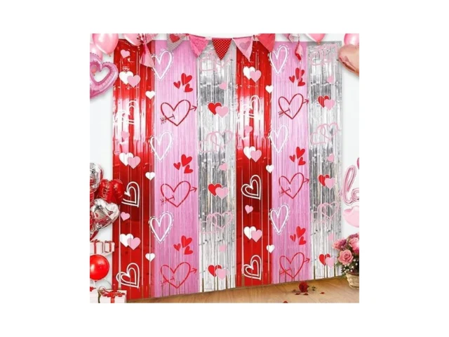 Foil Fringe Curtains Backdrop Valentines Party… Coupon