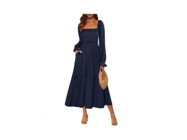 Mascomoda Womens 2025 Fall Long Sleeve Casual Midi… Code