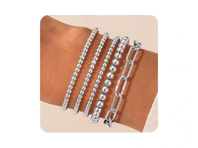 Shownee Sliver Beaded Bracelet For Women 14k Gold… Code