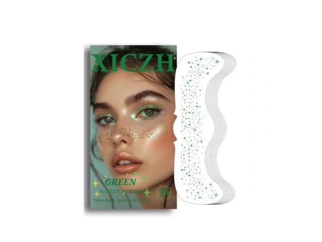 Xiczh Face Glitter Green Temporary Face Tattoos… Code