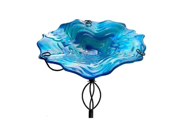 Hongland Bird Baths For Outside 12 Inch Small Blue… Code